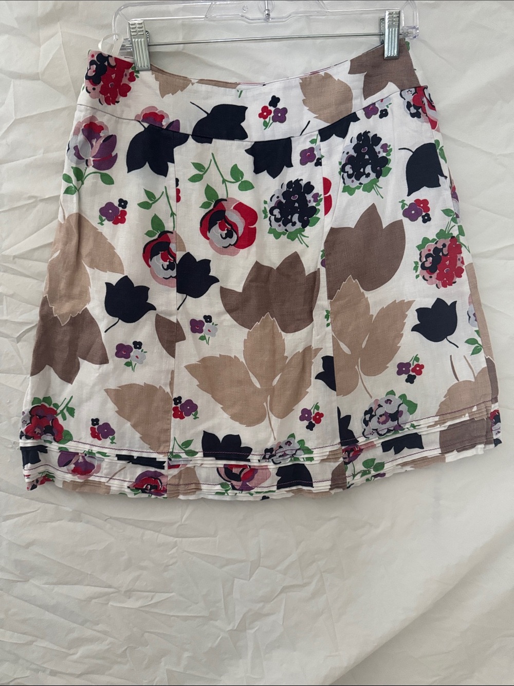 Boden Cream Floral A-Line Skirt - Picture 4 of 4